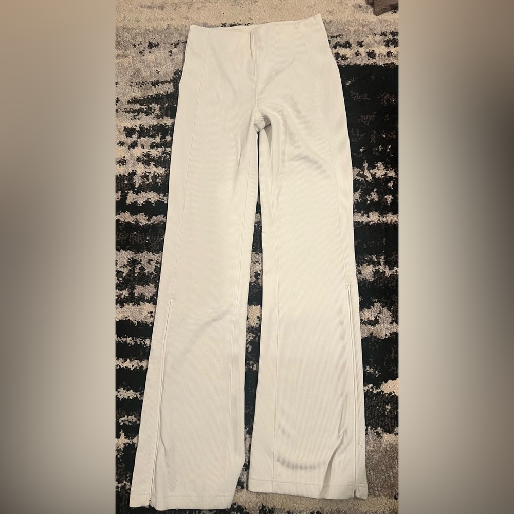 Lululemon Brushed Softstreme Ribbed Zip Flared Pant